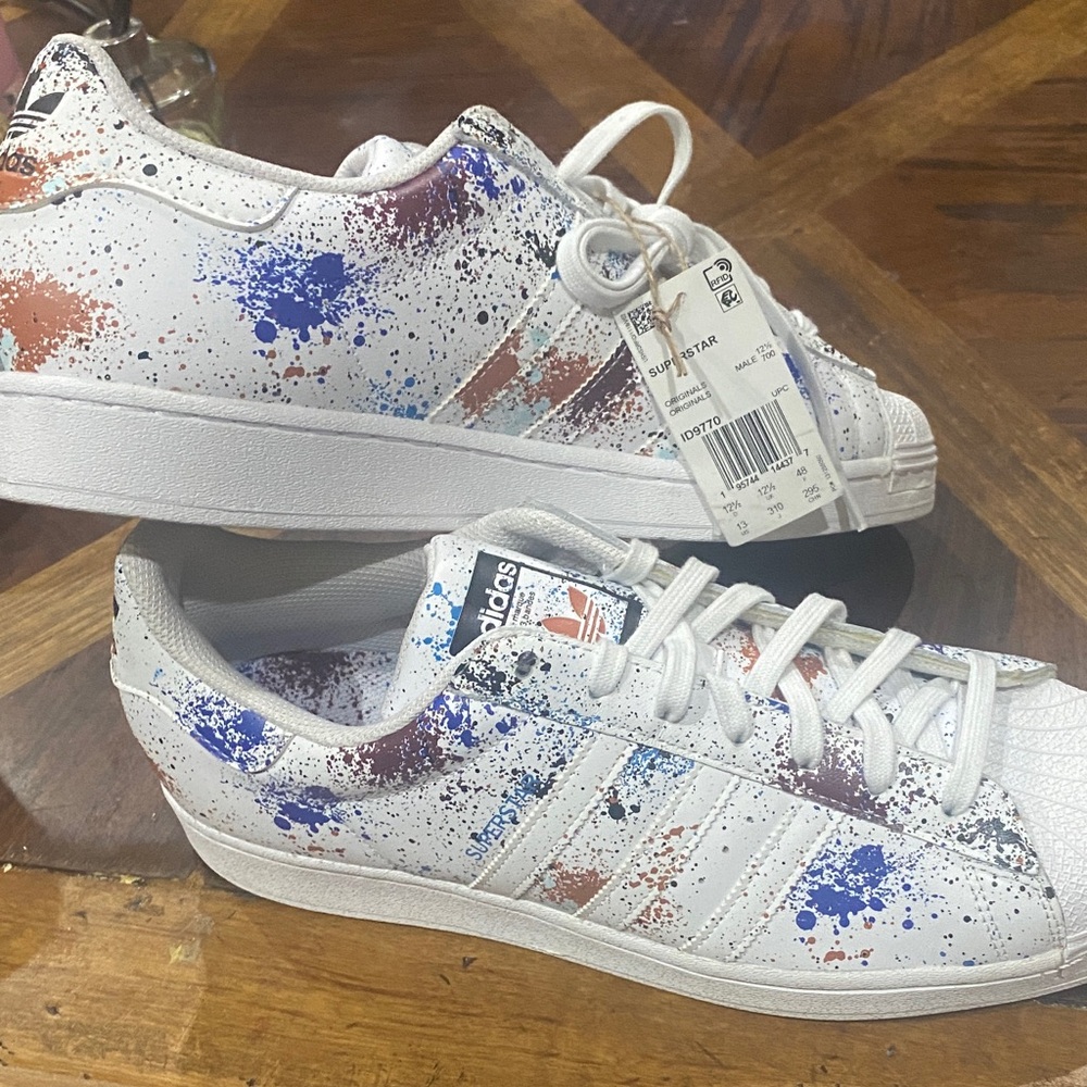 Adidas Superstar White with Colorful Splatter - Picture 3 of 6